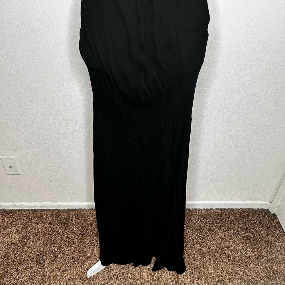 Young Fabulous & Broke Black Strapless Ruched Maxi Dress Front Slit Size M EUC - Picture 7 of 9